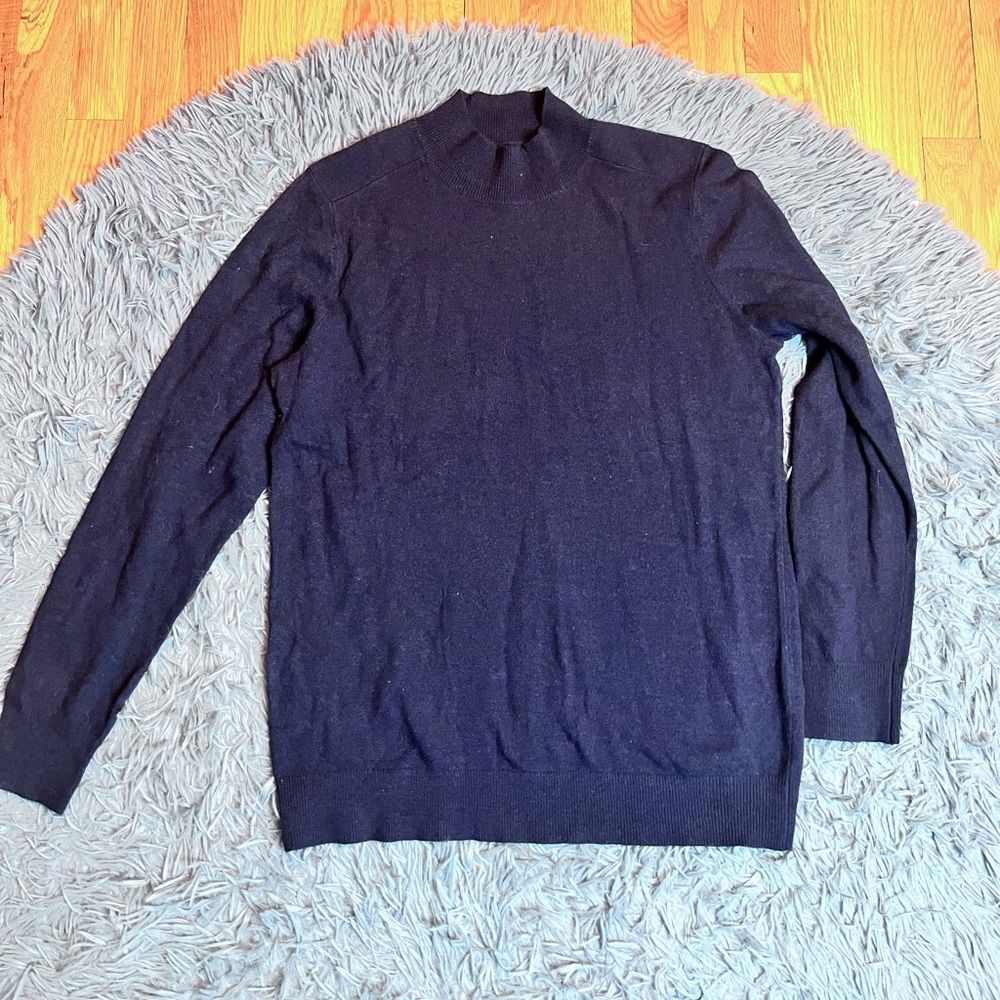 Banana Republic Navy Merino Wool Mock Neck Men's Sweater Size L